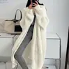 Cardigan de tricô longo estilo europeu e americano para mulheres, nova coleção outono e inverno, casaco de tricô grosso casual solto para mulheres