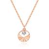 Juego de Collar y Aretes de Plata Esterlina 925 de Alta Gama con Diseño Geométrico Redondo Nicho para Mujer Cadena para Clavícula