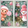 Decoraciones Navideñas Galleta de Jengibre Creativa Pegatinas Estáticas de Ventana para Escenario de Ventana de Centro Comercial Pegatinas de Vidrio de Papá Noel