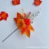 Arreglos Otoñales Estilo Ins Transfronterizo de Hoja de Arce y Girasol, Adornos de Decoración de Halloween de Gratitud por la Cosecha en Casa Manojo