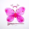 Asas de Borboleta conjunto de quatro peças fantasia de performance para menina adereços de performance asas de elfo anjo luminosas de camada dupla atacado