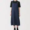 Vestido de Tirantes tipo Delantal Vintage Holgado de Longitud Media Adelgazante Estilo Japonés-Coreano Transfronterizo en Estilo Preppy