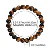Personalización Venta Caliente Transfronteriza Pulsera de Cuentas Ojo de Tigre Amarillo de Vidrio Cuentas Redondas de 8 mm Hecha a Mano Ajustable En Stock Pulsera de Mano