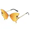 Gafas de sol sin montura con borde de diamantes en forma de mariposa, nuevas, transfronterizas, de Shein, para mujer, moda europea y americana, personalidad exagerada