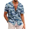 Camisa Masculina de Verão Transfronteiriça 2026 Estampa Digital 3D Manga Curta Gola Reversível Fabricante Em Estoque Designs Personalizados DZ