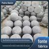 Batente de Roda de Granito Bola Branco Sésamo Cinza Quadrado Estacionamento Batente de Roda Pedra Coluna Esférica Bloqueio de Estrada Coluna de Pedra Pedra Natural