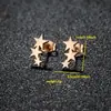 2026 Estilo Nuevo Acero Inoxidable Corte Geométrico Simple Pendientes Chapados en Oro de 18K Pendientes de Estrella Corazón Triángulo