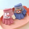 Luvas infantis luvas de inverno para bebês-3-4-6 anos de idade bonito cinco dedos meninos e meninas luvas quentes cinco dedos dos desenhos animados