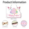 Flores de Primavera, Animales, Letreros de Madera Colgantes, Decoraciones para Fiesta de Pascua, Huevos de Conejo, Colgantes para Puerta, Adornos de Madera