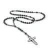 Collar Retro Religioso Personalizado No Magnético Transfronterizo Europeo y Americano Colgante de Piedra Natural con Cuentas Hecho a Mano Rosario