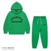 Ropa Infantil de Xinjiang Marca de Moda Niebla Silicona Gruesa 340g Conjunto de Sudadera con Capucha y Pantalón de Chándal de Felpa para Niños y Niñas