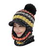 Mono transfronterizo para niños, invierno, equitación, forro polar, cortavientos, sombrero de lana, versátil, cálido, suéter lunar, gorro de punto