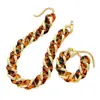 Conjunto de Pulseira e Colar de Resina Ccb Novo Europeu e Americano Transfronteiriço Ecológico Estampa de Leopardo Moda Personalizada Conjunto de Joias de Duas Cores