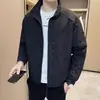 Chaqueta de Primavera y Otoño para Hombre, Estilo Nuevo, Cuello Alto, Casual, Elegante, a la Moda, Patchwork, Corte Ajustado, Chaqueta de Color Sólido para Hombre