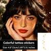 Festival de Navidad Elegantes Pegatinas de Tatuaje con Estampado Caliente Duraderas Impermeables Copo de Nieve Dorado Estrella para Hombres Mujeres Fiesta Actuación Maquillaje Facial