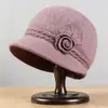 Gorro de Lana Tejido de Invierno para Mujeres de Mediana Edad y Mayores, Gorro de Algodón Grueso con Felpa para Protección contra el Frío, Cálido, para Abuela
