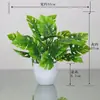 Decoración de Planta Verde Artificial Planta Pequeña en Maceta Flor de Plástico Flor Falsa Juego de Arreglo de Flores Artificiales Decoración de Bonsái Arreglo de Flores para el Hogar Planta en Maceta