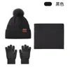 Conjunto de Tres Piezas de Gorro Bufanda Guantes Tejidos para Otoño Invierno Gorro de Lana Grueso Cálido Guantes con Pantalla Táctil para Mujer