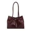 2026 Nova Cor Sólida Grande Capacidade Fashionable Textura Retrô Para o Trabalho Pingente Simples Bolsa Tote Sob o Braço Bolsa de Ombro Feminina
