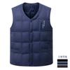 [Outlet de Fábrica] Colete Quente de Seda com Penugem para Homens de Meia-idade e Idosos, Colete de Inverno para Uso Interno e Externo, Camiseta Interna, Colete Masculino