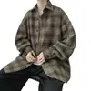 Camisa de Cuadros para Hombre Primavera y Otoño Duffy Guapo Retro Americano Chaqueta Holgada Diseño de Primavera y Otoño Camisa de Manga Larga para Hombre