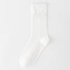 Calcetines de Otoño e Invierno a Media Pantorrilla para Mujer con Borde de Burbujas, Anti-Pilling, Algodón Puro, Lunares Ins, Montones de Madera,Lolita, Estilo Japonés y Coreano