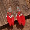 Pendientes de Borla para Turismo Yunnan Dali Lijiang Pendientes Largos Bohemia Distintivos Joyería con Colgante de Hoja para el Cabello