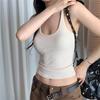 Camisola de verano para mujer, prenda exterior sexy y pura, sin mangas, ajustada, interior, corta, hasta el ombligo, camiseta de fondo