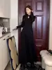 Vestido Vermelho de Natal de Alto Padrão Estilo Suave para Mulheres no Outono e Inverno para Gordas mm Aparência Emagrecedora Novo Chinoiserie Festivo Banquete Vestido Longo