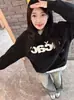 Sudadera con capucha bordada con letras estilo americano minimalista para hombre y mujer, Nueva sudadera con capucha resistente de marca de moda High-Street para primavera y otoño