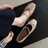 Bailarinas de Piel de Oveja Francesas para Mujer 2026 Modelo Nuevo Lazos Vintage Cuero Genuino Zapatos Mary Jane con Remaches Zapatos Planos