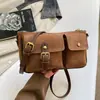 Diseño de moda transfronterizo, bolso de axila de doble bolsillo, nuevo estilo para mujer, lujo ligero, bolso retro para el día a día, bolso de hombro de nicho, bolso cruzado de moda