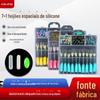 Venda por atacado silicone transparente caixa cilíndrica 7+1 espaço feijão mesa linha de pesca conjunto acessórios competitivo silicone coluna reta oliva