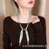 Nuevo Pañuelo de Seda Vintage de Moda con Accesorios de Cinta de Perlas a la Moda, Pulsera de Pañuelo Estilo Old Money