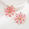 Acessórios Heming Nova Moda Transfronteiriça Série de Cores Dopamina Brincos Florais Color-Block para Mulheres Doce Design de Nicho Acessórios de Orelha