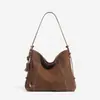 Bolso Tote Hobo de Gamuza Retro de Gran Capacidad 2025 Nuevo Bolso de Hombro Cruzado Relajado