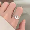 Anillo de Dedo de Plata Esterlina S925 Diseño Nicho de Lujo Ligero Anillo Doble de Amor Anillo Abierto Simple Personalizado de Moda para Mujer