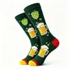 Nuevos Calcetines de Media Pantorrilla de Moda Otoño e Invierno de Amazon con Temática de Cerveza, Calcetines para Hombre de Comercio Exterior, Calcetines de Algodón de Moda Transfronterizos con Forma de Copa de Vino