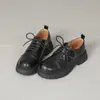 Sapatos pequenos de couro com cadarço estilo britânico retrô de luxo leve para mulheres, outono e inverno, novos, salto plataforma grosso, mocassins jk japoneses, sapatos de sola única