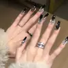 Parches de Manicura Hechos a Mano para Otoño e Invierno, Uñas Postizas, Uñas Largas, Blanqueamiento 10 Piezas de Uñas Portátiles Ojo de Gato de Cristal, Gama Alta