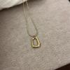 Collar de acero de titanio geométrico retro francés apilado de alta calidad, estilo frío, concha, ojo de gato, cadena de suéter multielemento