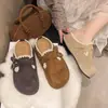 Zapatos Birkenstock super calientes de suela gruesa con tacón oculto, slip-on, de punta cerrada, medias pantuflas para mujer, para usar al aire libre en otoño, nuevo estilo popular 2026