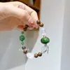 Nuevo Pulsera de Cristal Blanco Natural con Jaspe y Sándalo, Atmósfera Retro Estilo Chino, Pulsera Artística Hecha a Mano con Cuentas