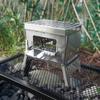 201 cartão de aço inoxidável dobrável fogão a lenha ao ar livre camping novo portátil mini B6 Jun fogão de churrasco