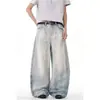 Moda transfronteriza estilo Hong Kong moderno para hombre y mujer verano nuevo 2026 jeans rotos personalizados hip-hop tendencia ins calle alta