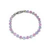 Pulseira de fecho geométrico com flor de zircônia estilo coreano, pulseira elegante para o dia a dia do trabalhador, joia versátil de luxo leve e nicho para atacado