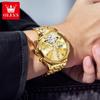 Star Zhang Zhilin patrocinios Reloj de la marca Oli nuevo cristal de diamante correa de acero reloj mecánico para hombre reloj de hombre