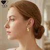 Aretes de Plata de Ley S925 Geométricos con Perla, Bañados en Oro Real para Mujer, Aretes de Moda de Alta Gama con Circonita, Accesorios Versátiles para Orejas
