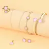 Set de Joyería de Flor de la Suerte Más Vendido Transfronterizo Pulsera de Acrílico Pulsera Collar de Trébol de Cinco Hojas Anillo Pendientes Venta al por Mayor para Mujeres