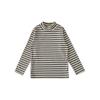 Camiseta Básica de Manga Larga Rayada de Cuello Semialto para Niños Qiu Duo Meng Estilo Primavera y Otoño 2026 Camiseta Coreana para Niñas Camiseta de Manga Larga para Bebé